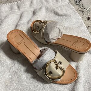 Dolce vita Cream Heels with Gold Buckle